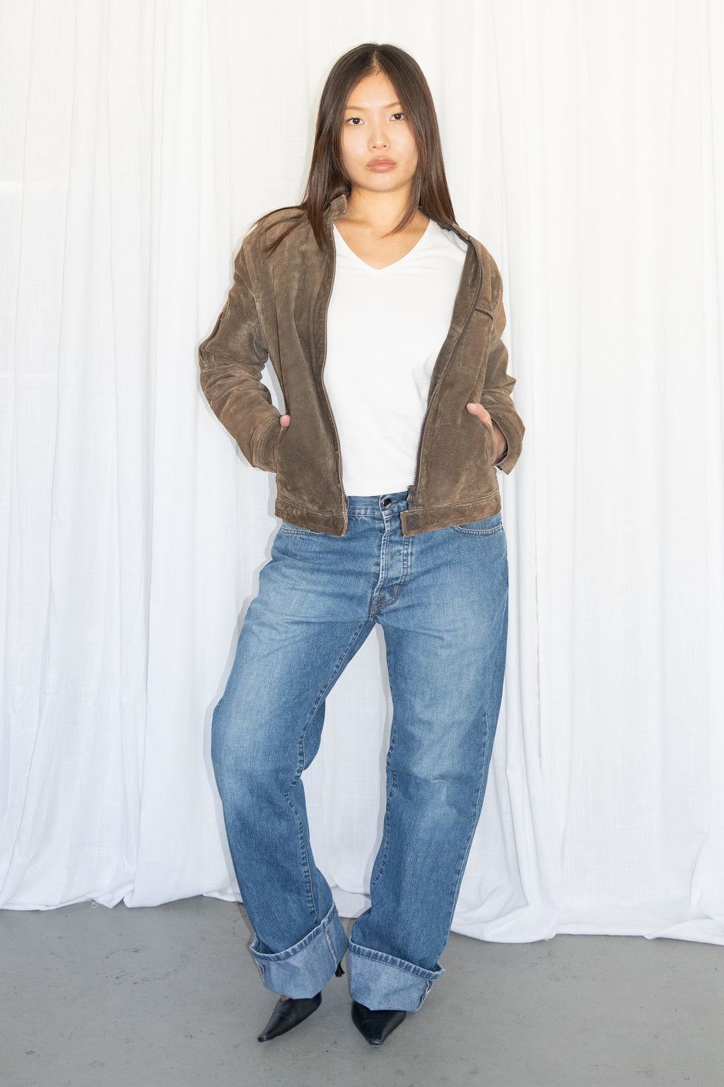 Brown Suede Jacket - Size M
