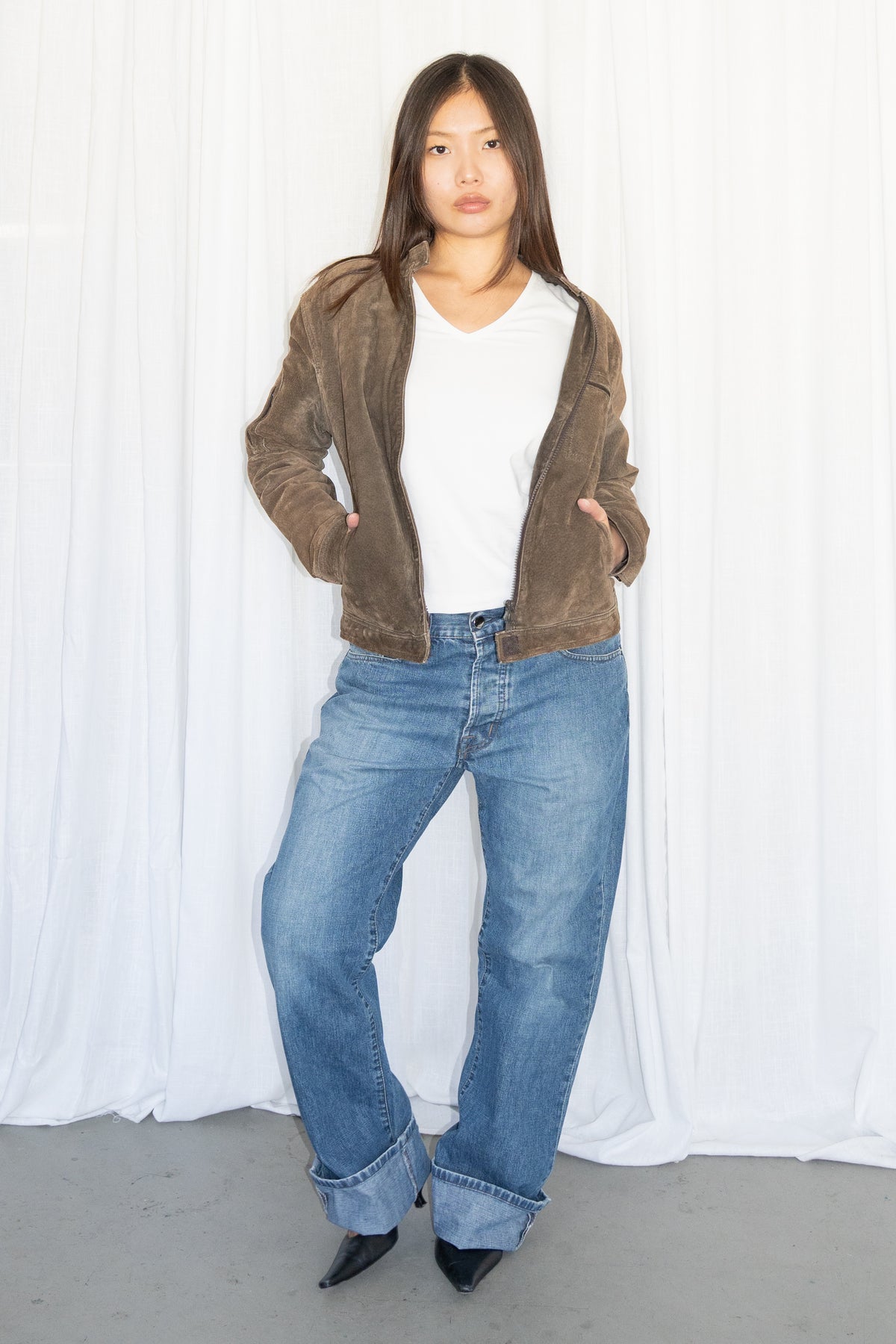 Brown Suede Jacket - Size M