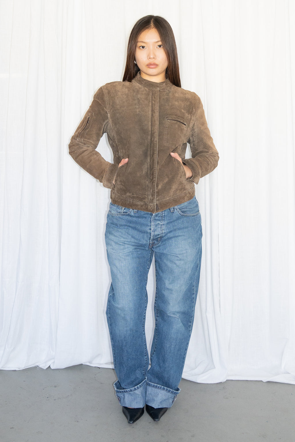 Brown Suede Jacket - Size M