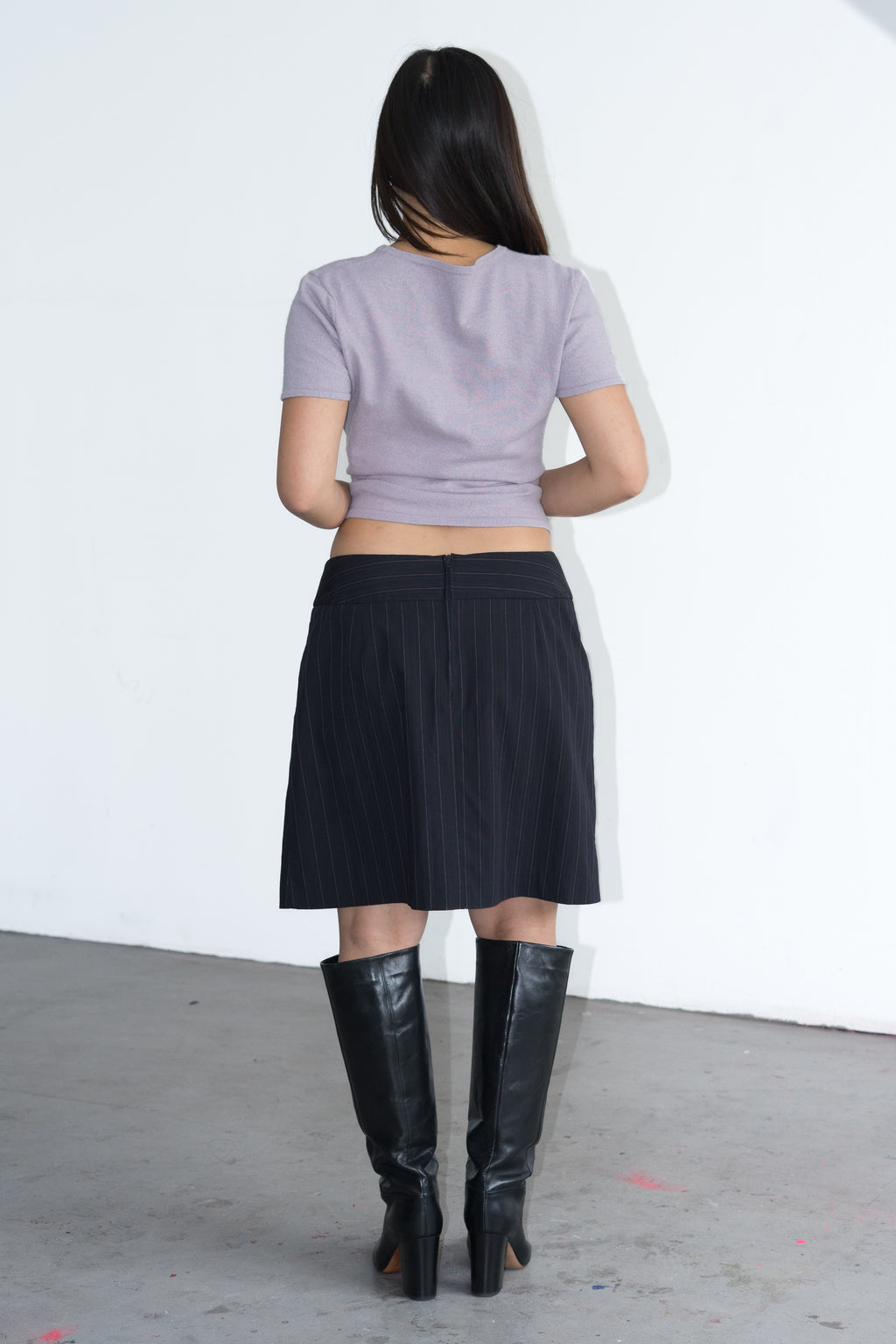 Skirt With Pleats Pinstripe - Size L