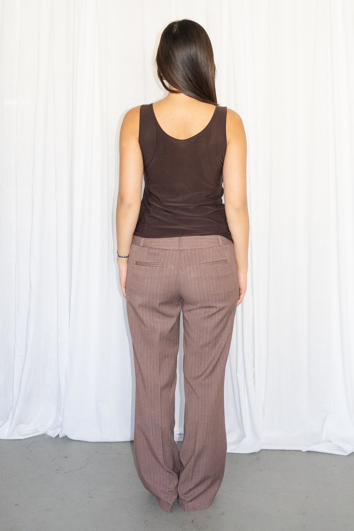 Brown Low Waist Trousers - Size M