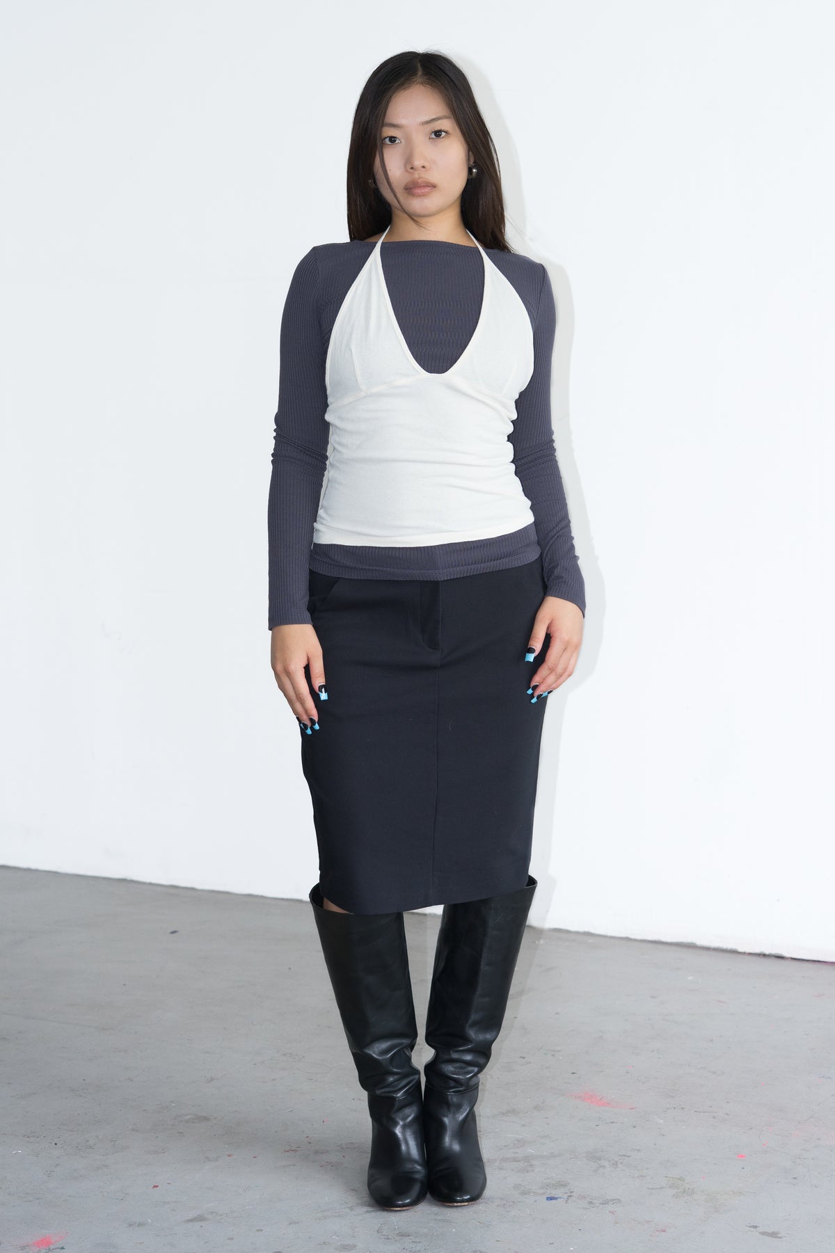 Yellowish White Halterneck Top - Size M