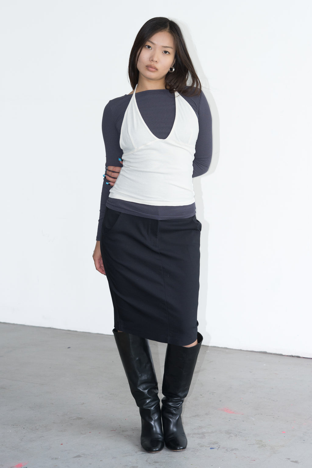 Yellowish White Halterneck Top - Size M