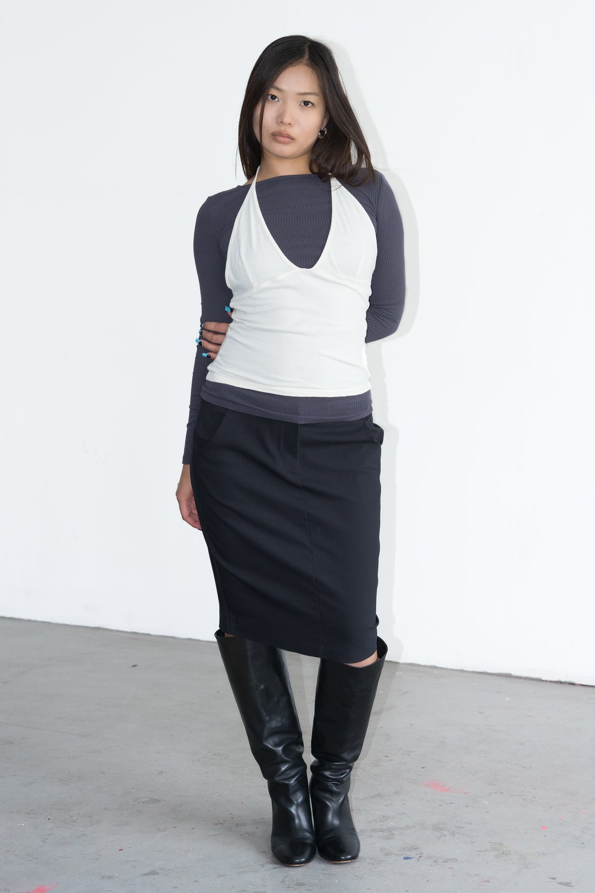 Black Skirt Silver Clasps - Size M/L