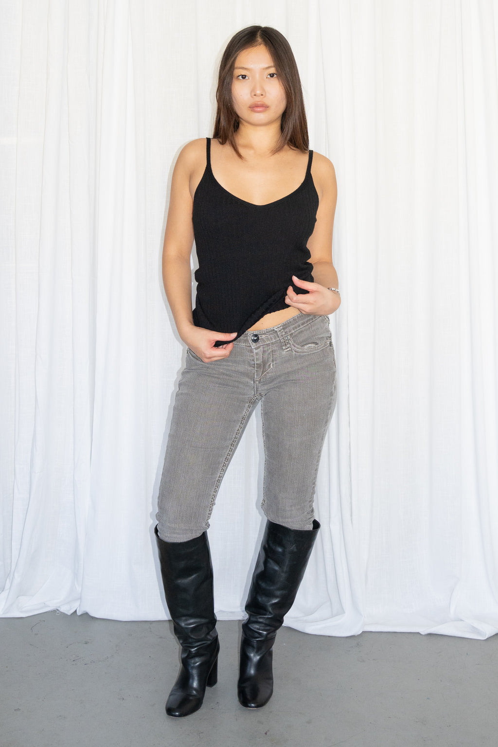 Ribbed Strap Top - Size S-S/M