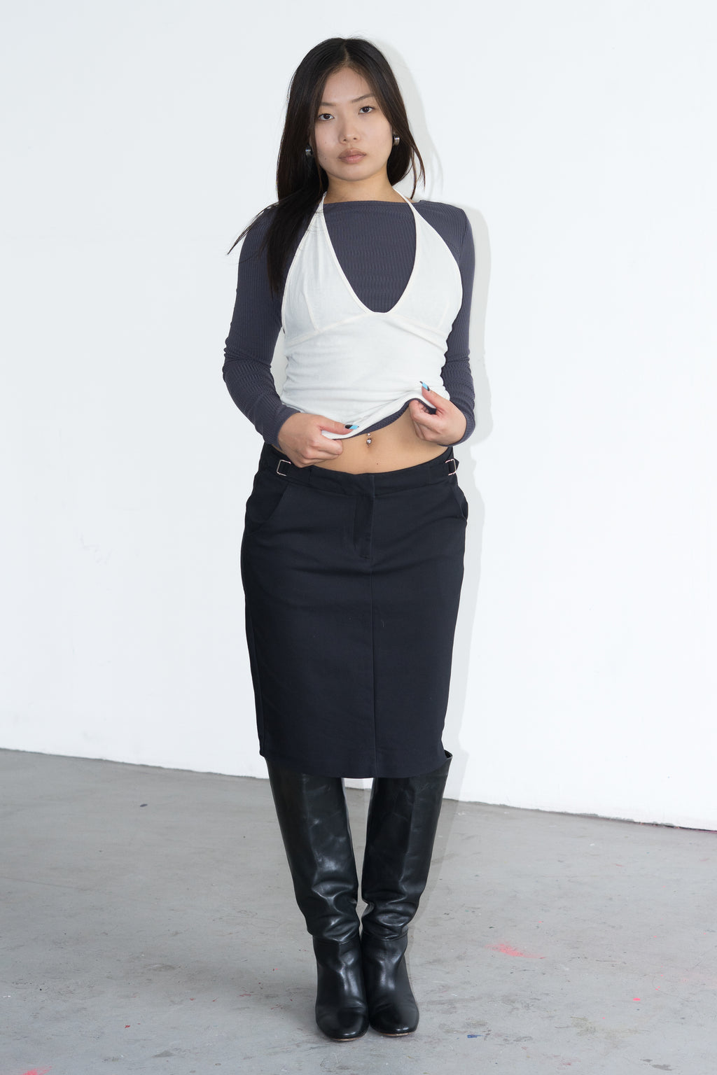 Black Skirt Silver Clasps - Size M/L