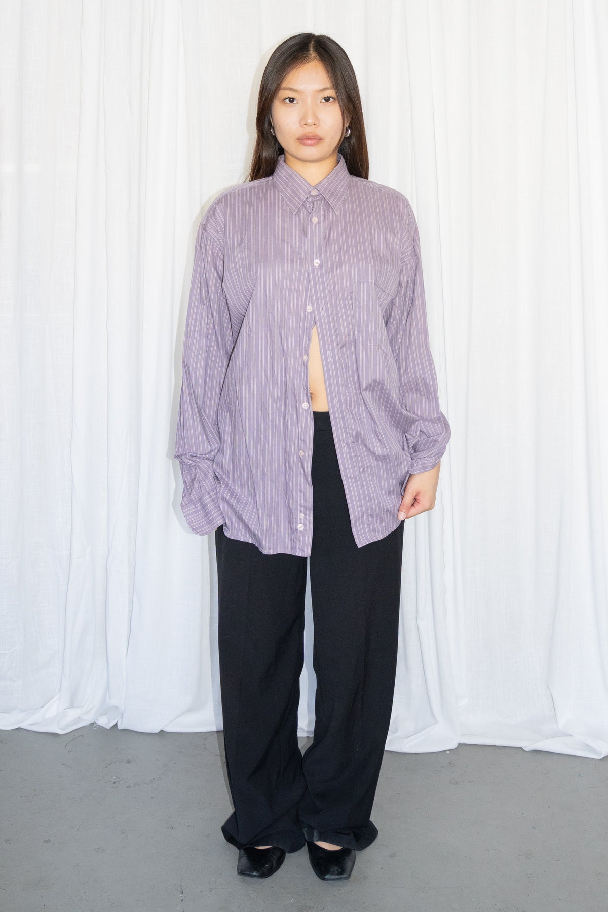 Purple Striped Shirt - Size XL