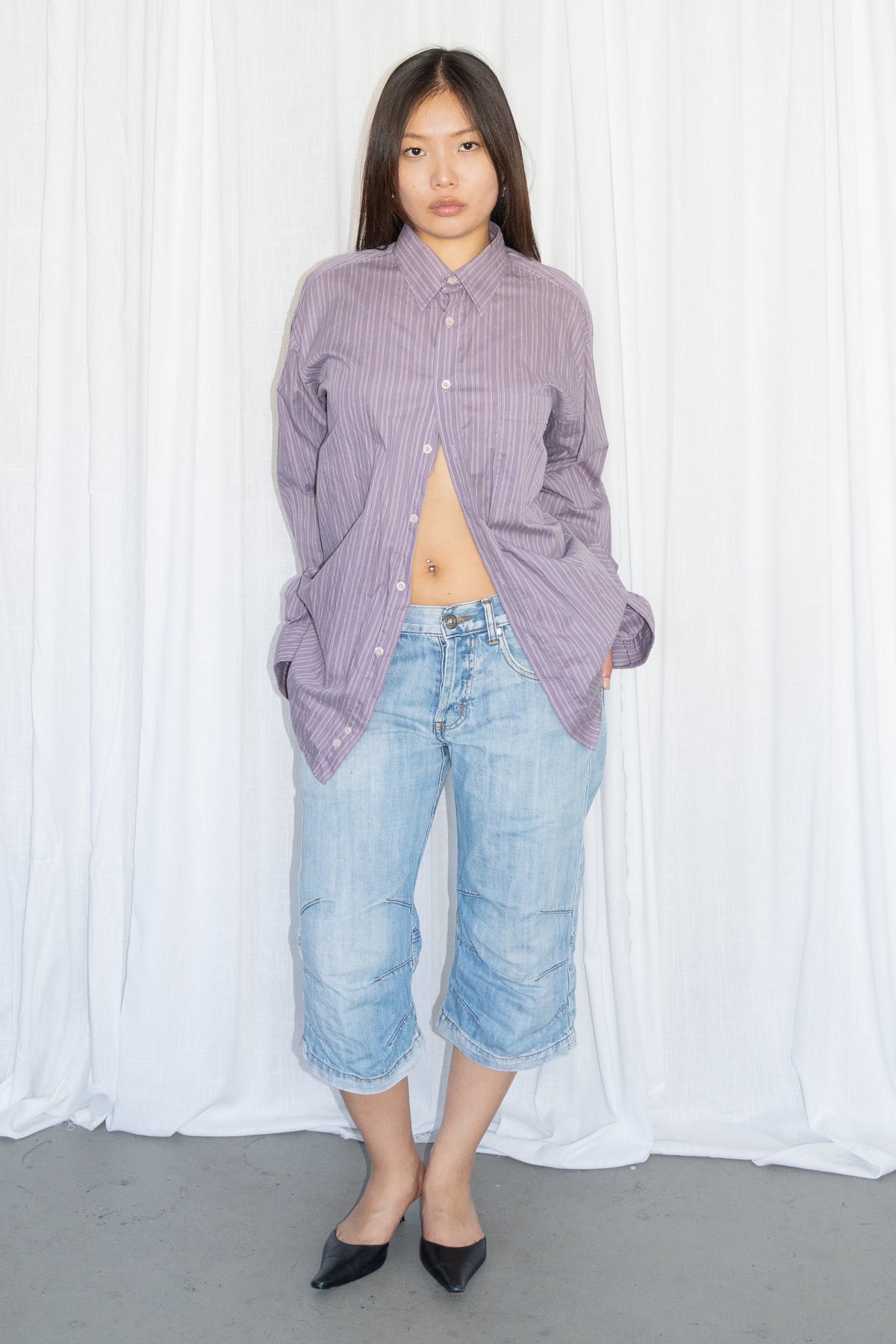 Purple Striped Shirt - Size XL
