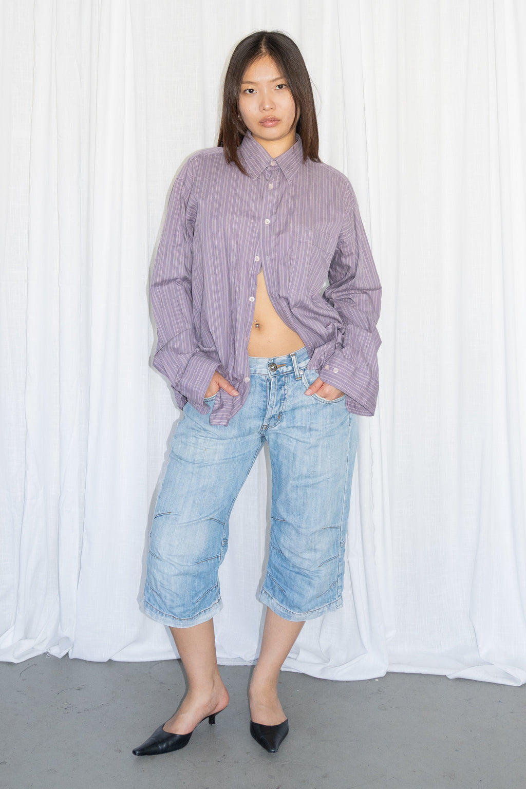 Purple Striped Shirt - Size XL