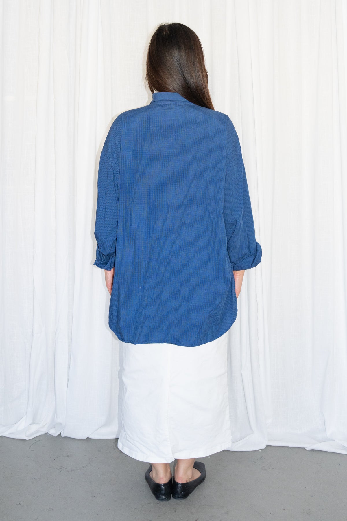 White Long Denim Skirt - Size S