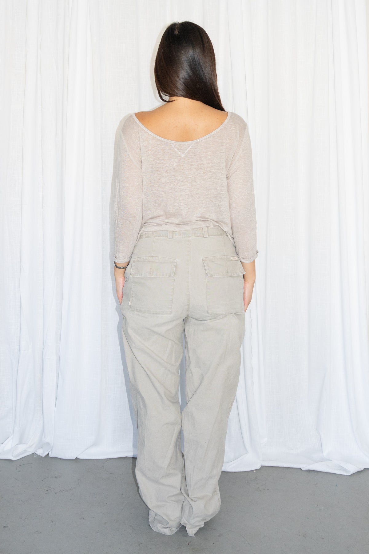 Beige Straight Jeans - Size M