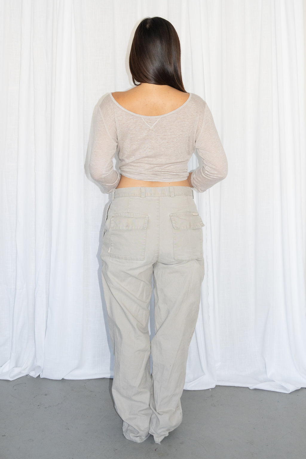 Beige Straight Jeans - Size M