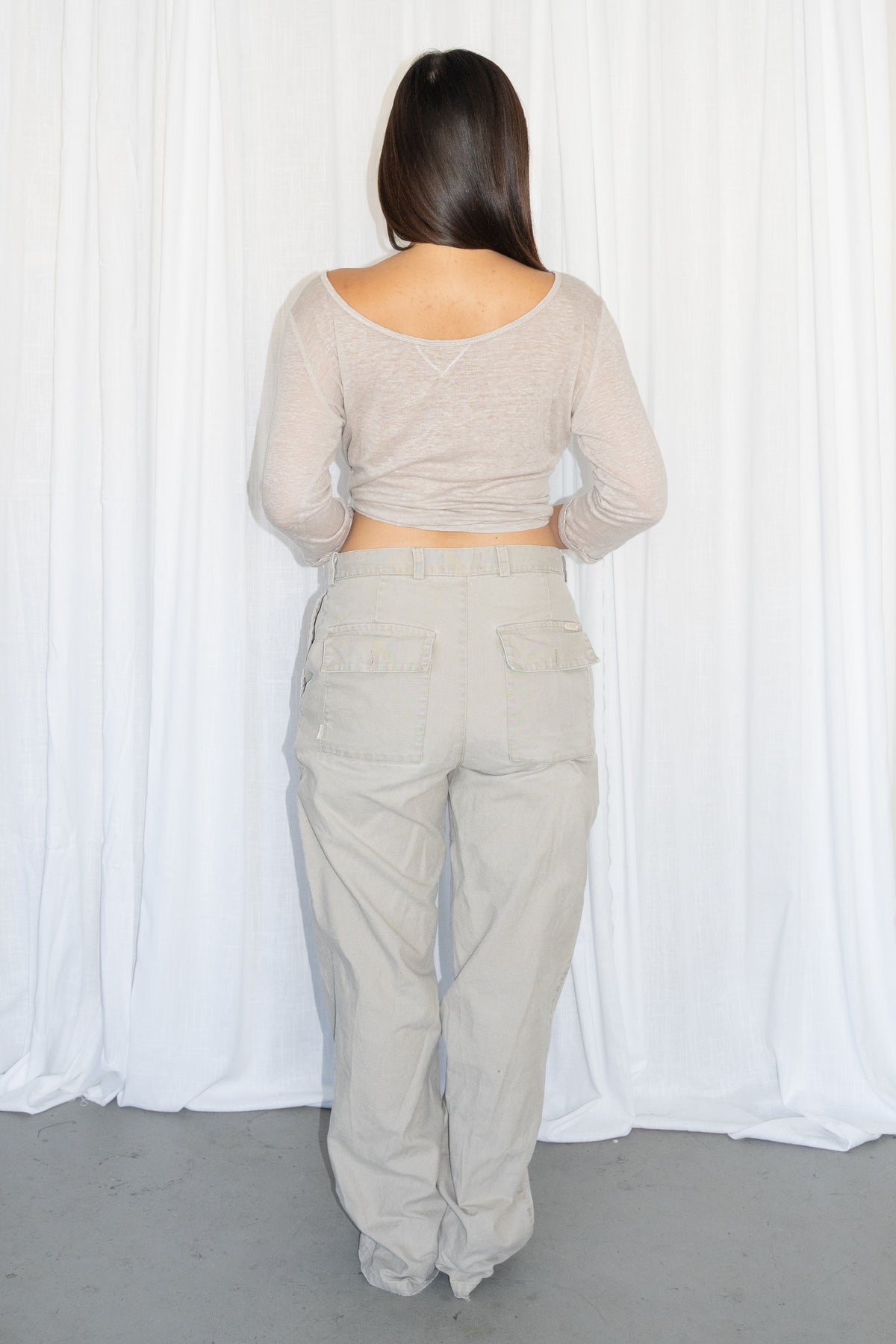 Beige Straight Jeans - Size M