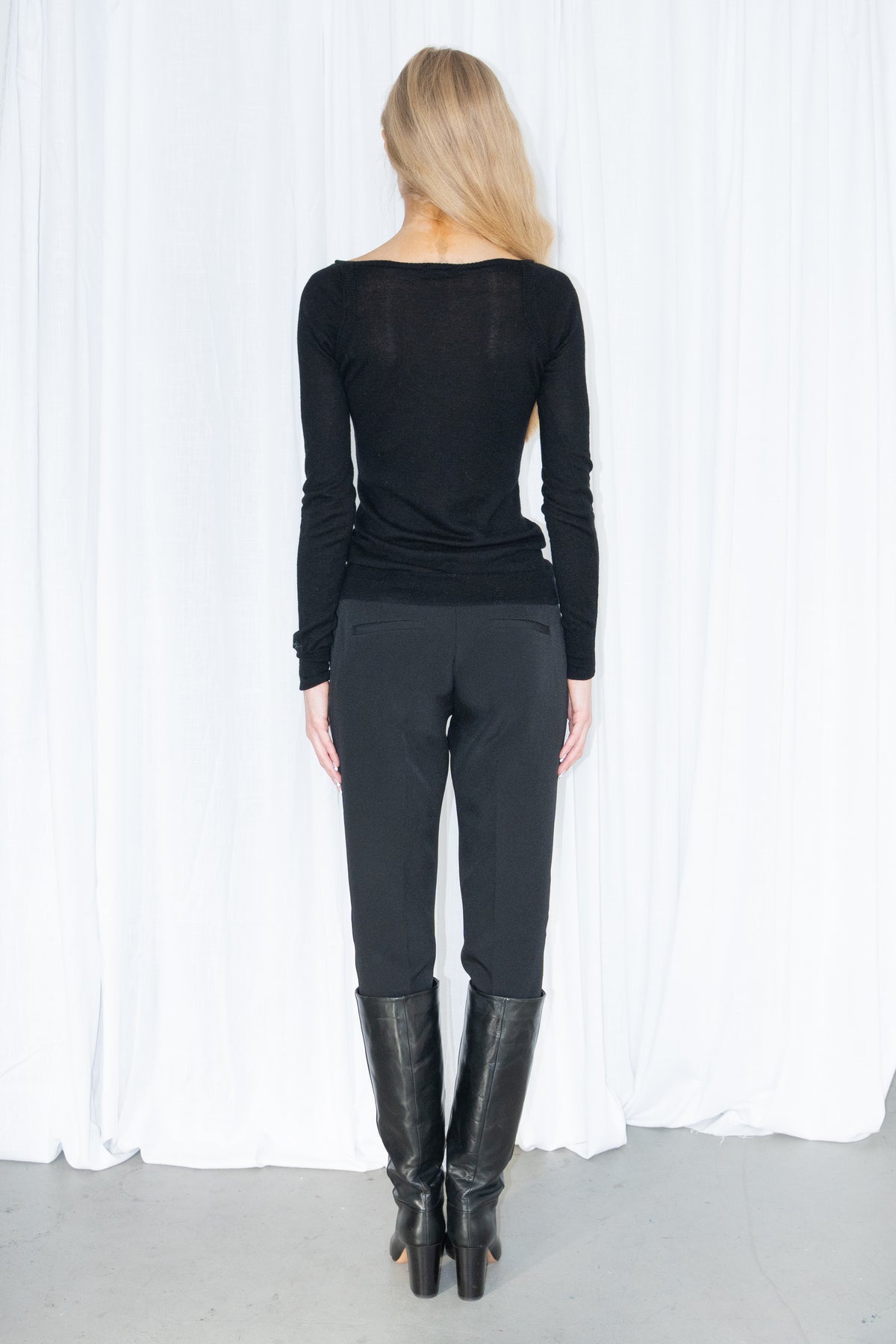 Miss Sixty Black Cut-Out Chest Top Wool - Size S