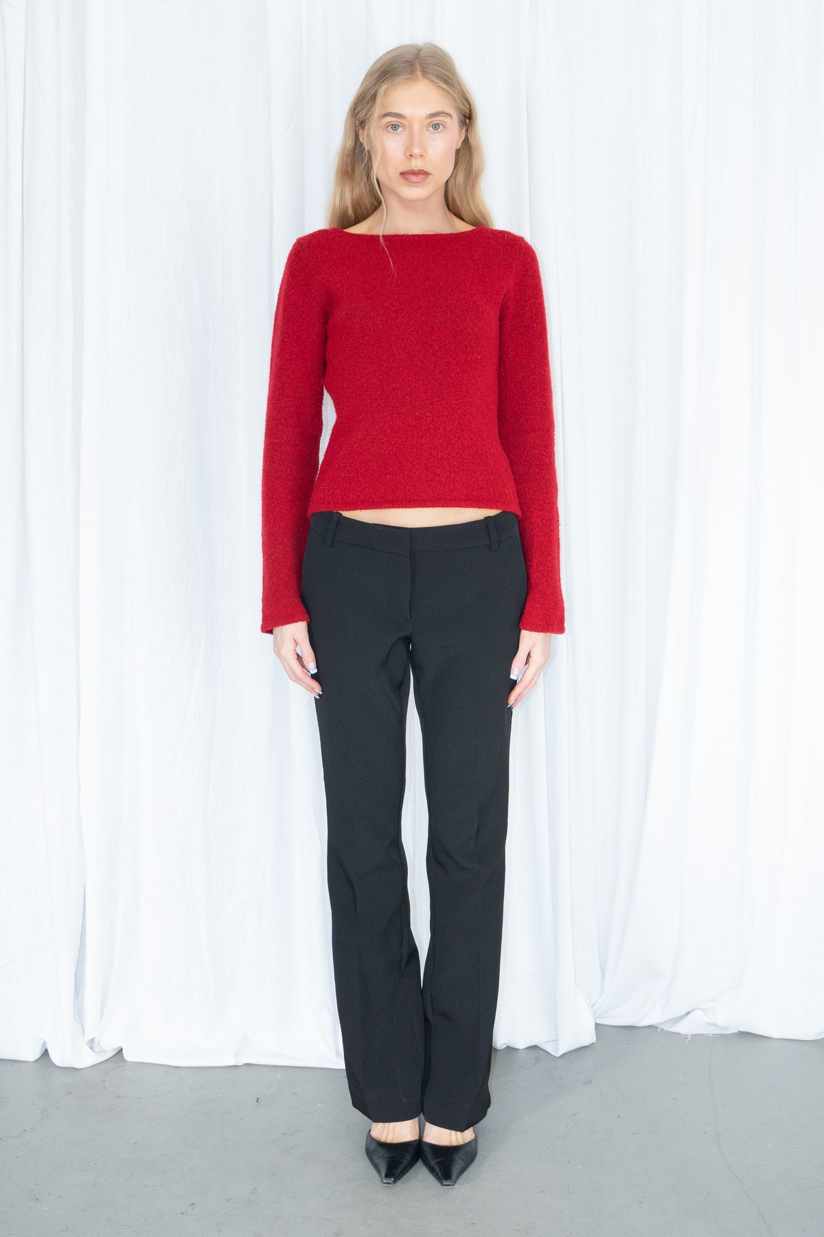 Red Knit Sweater - Size S