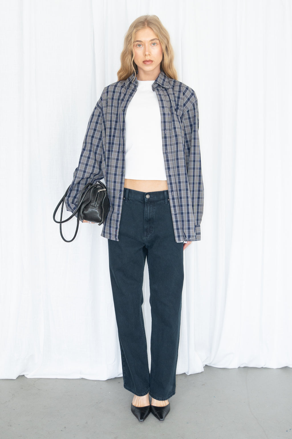 Grey Plaid Shirt - Size XL