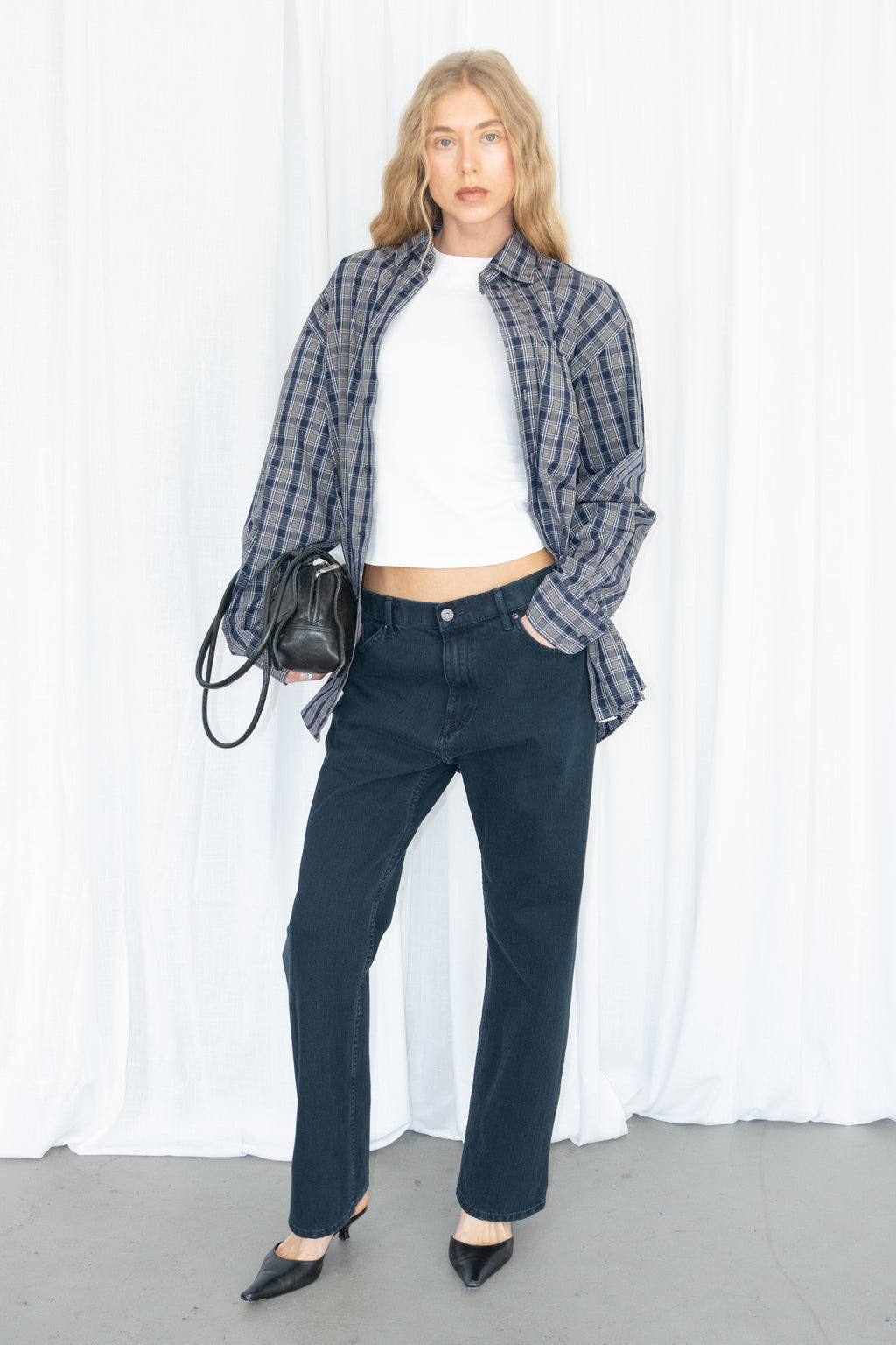 Grey Plaid Shirt - Size XL