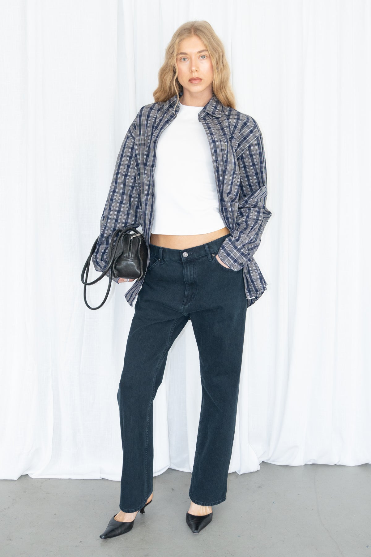 Grey Plaid Shirt - Size XL
