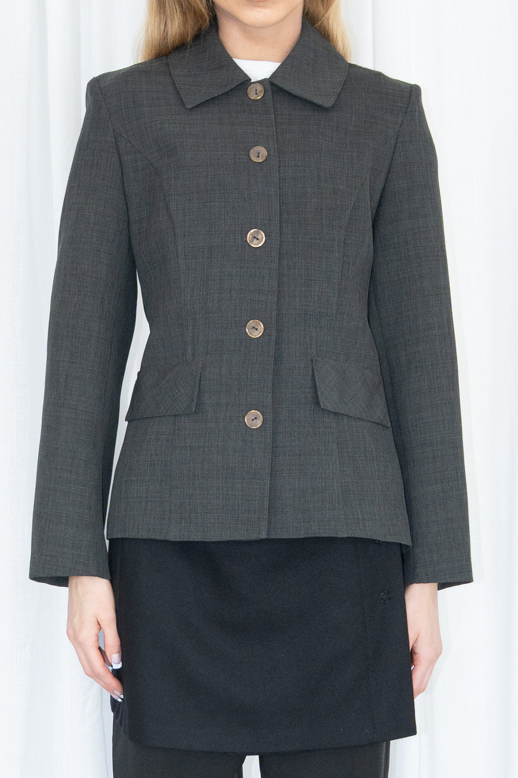 Grey Tailored Blazer - Size S