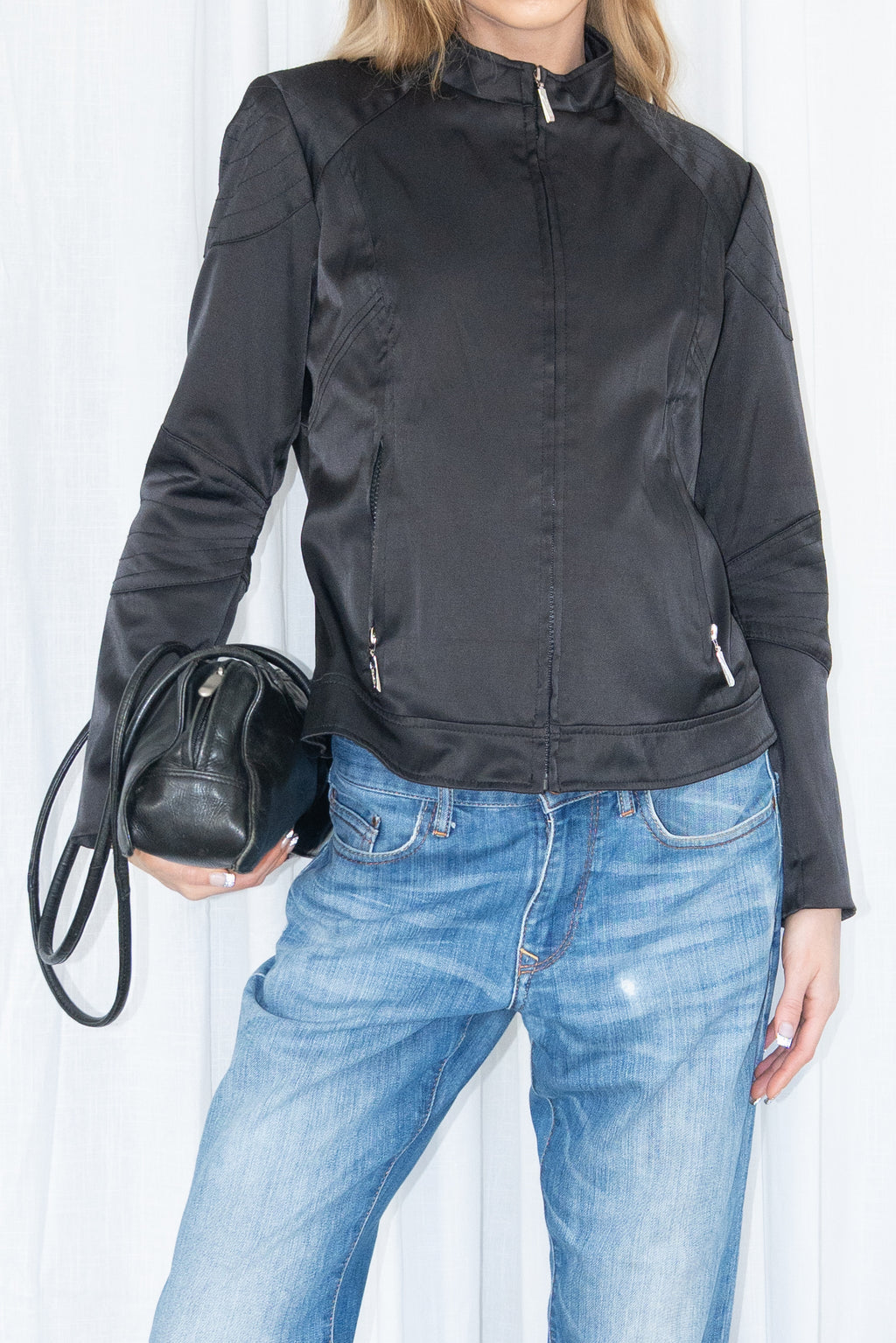 Black Moto Jacket - Size S