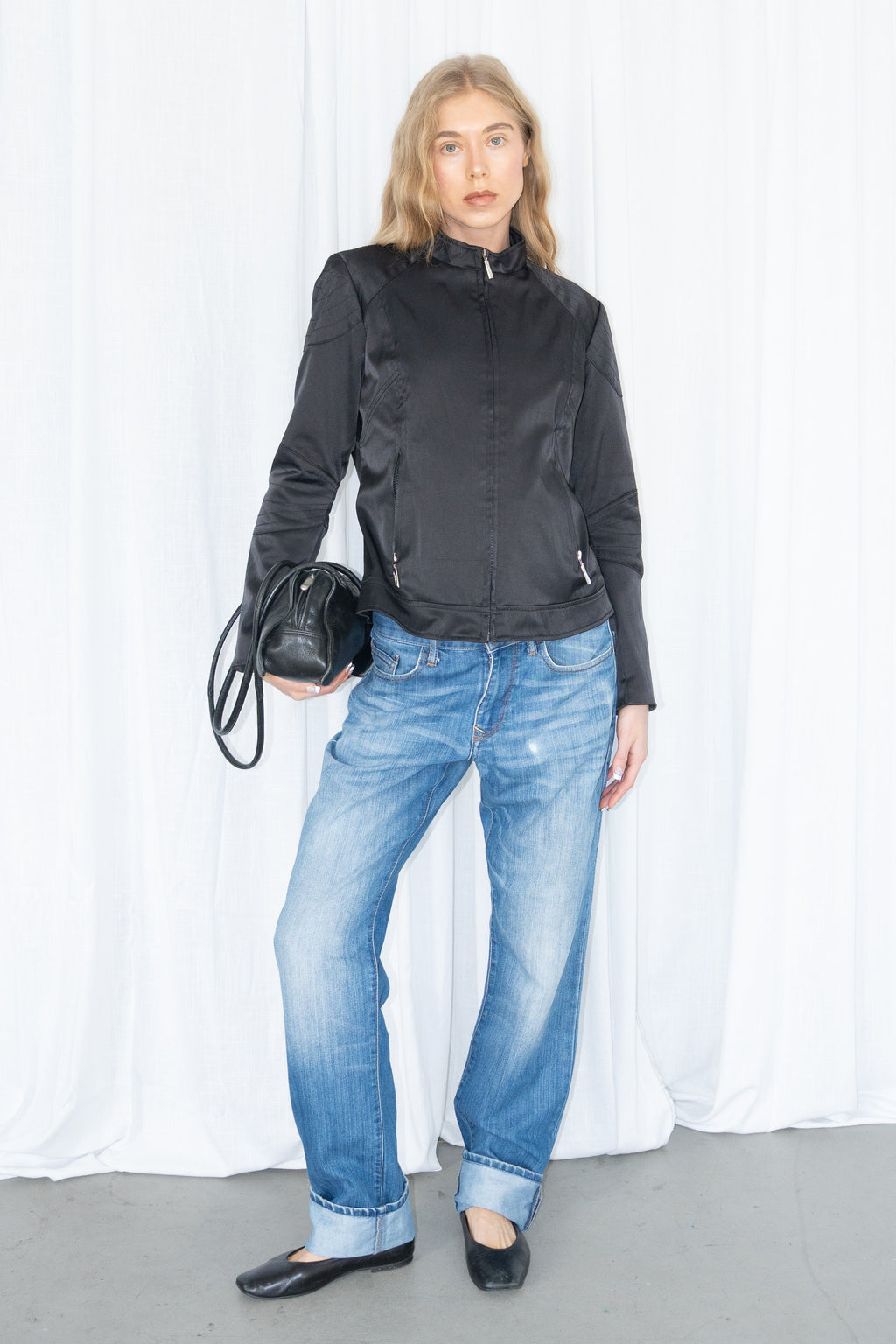 Black Moto Jacket - Size S