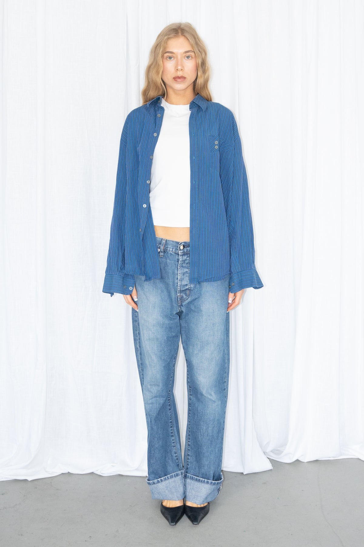 Blue Striped Shirt - Size XL