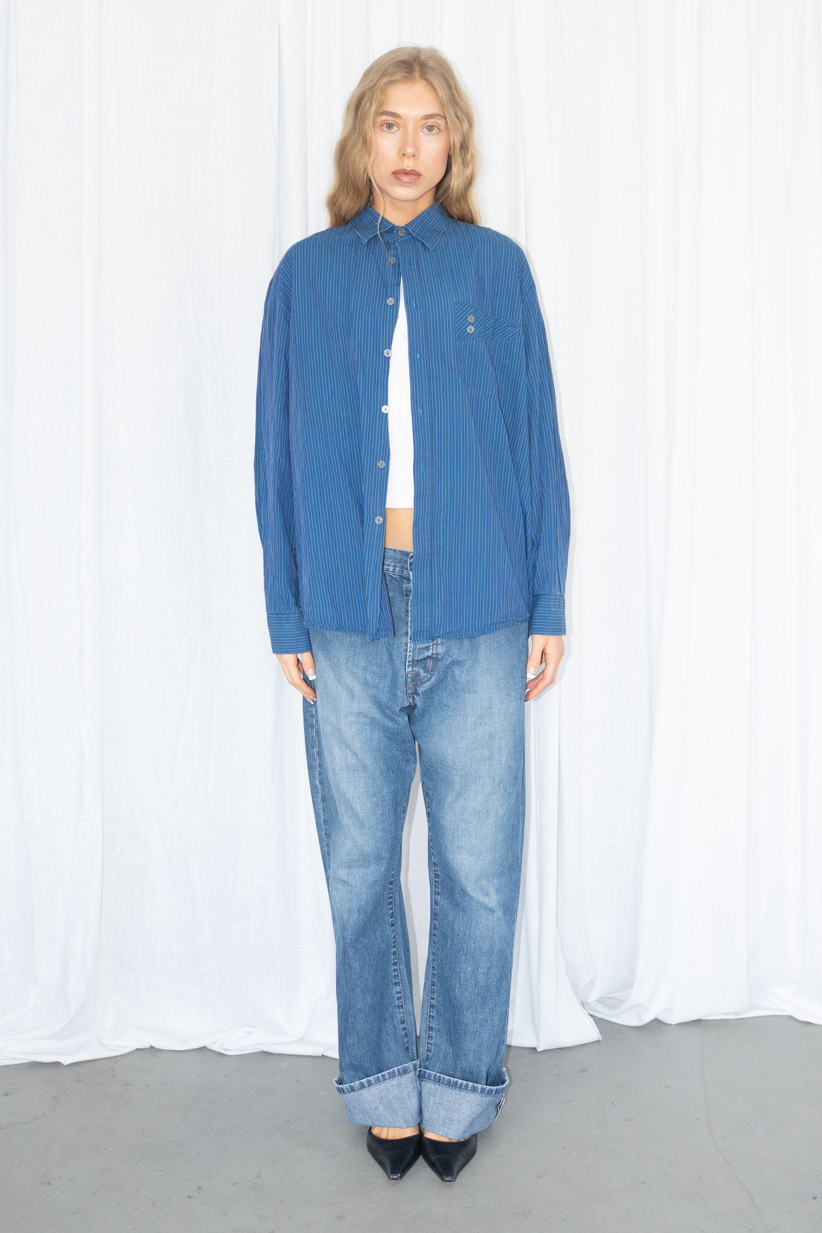 Blue Striped Shirt - Size XL