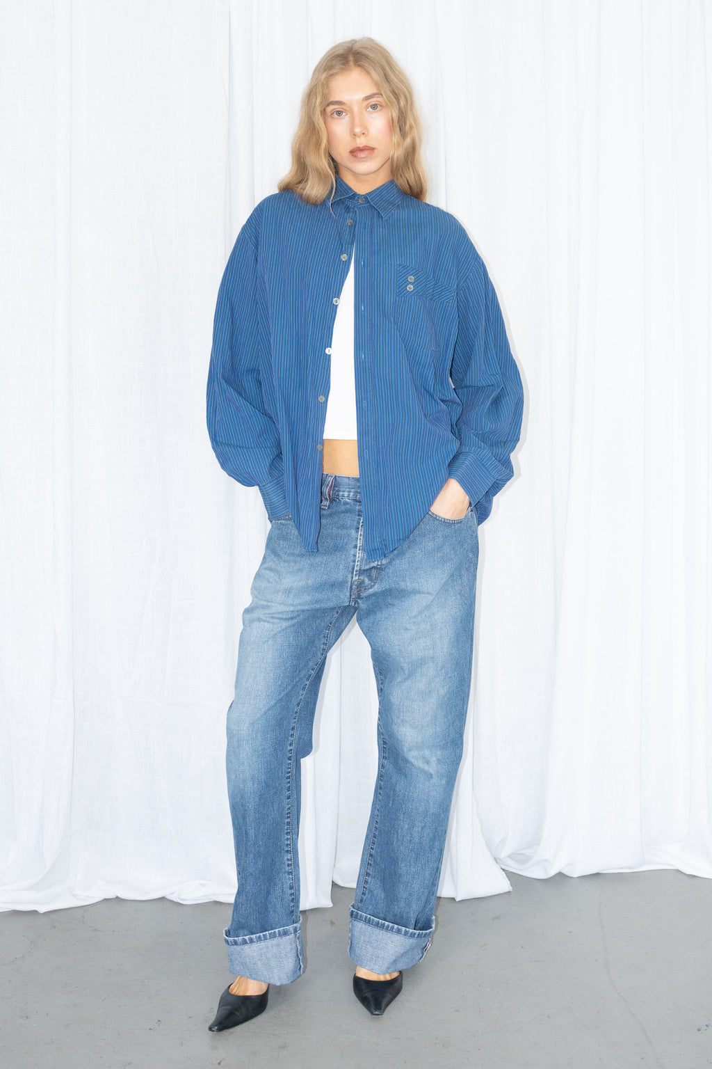 Blue Striped Shirt - Size XL