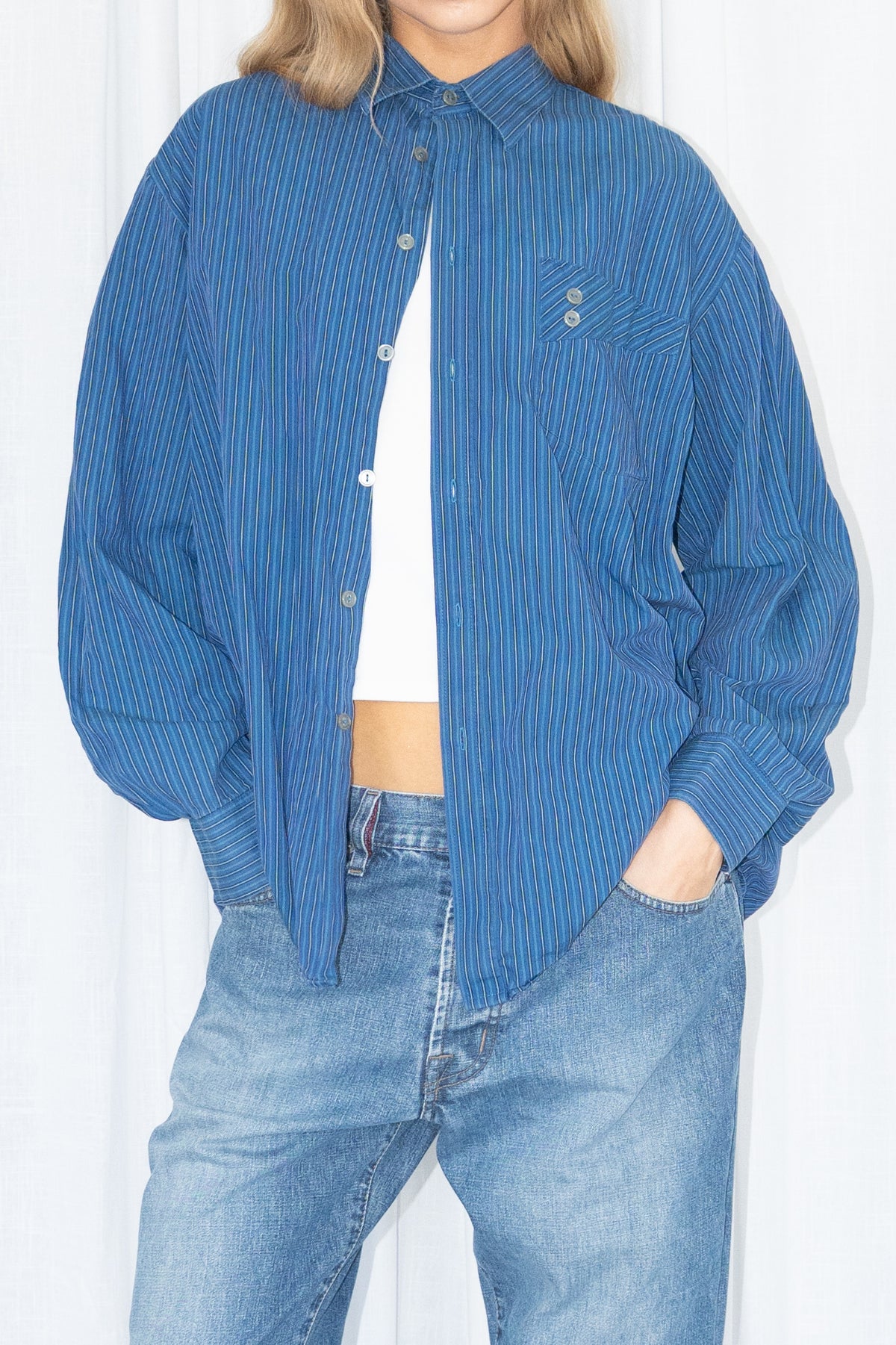 Blue Striped Shirt - Size XL