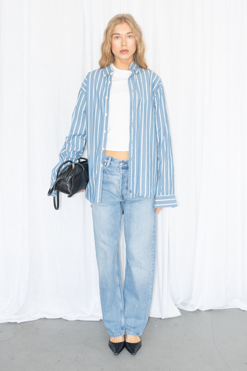 Light Blue Striped Shirt - Size XL