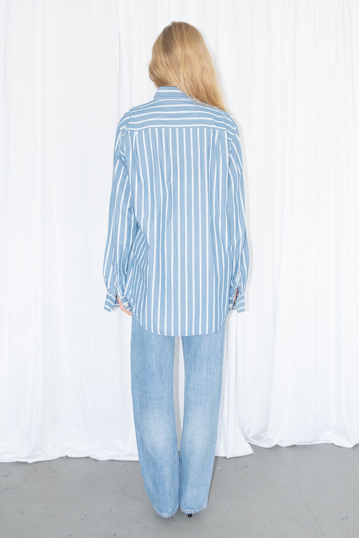 Light Blue Striped Shirt - Size XL