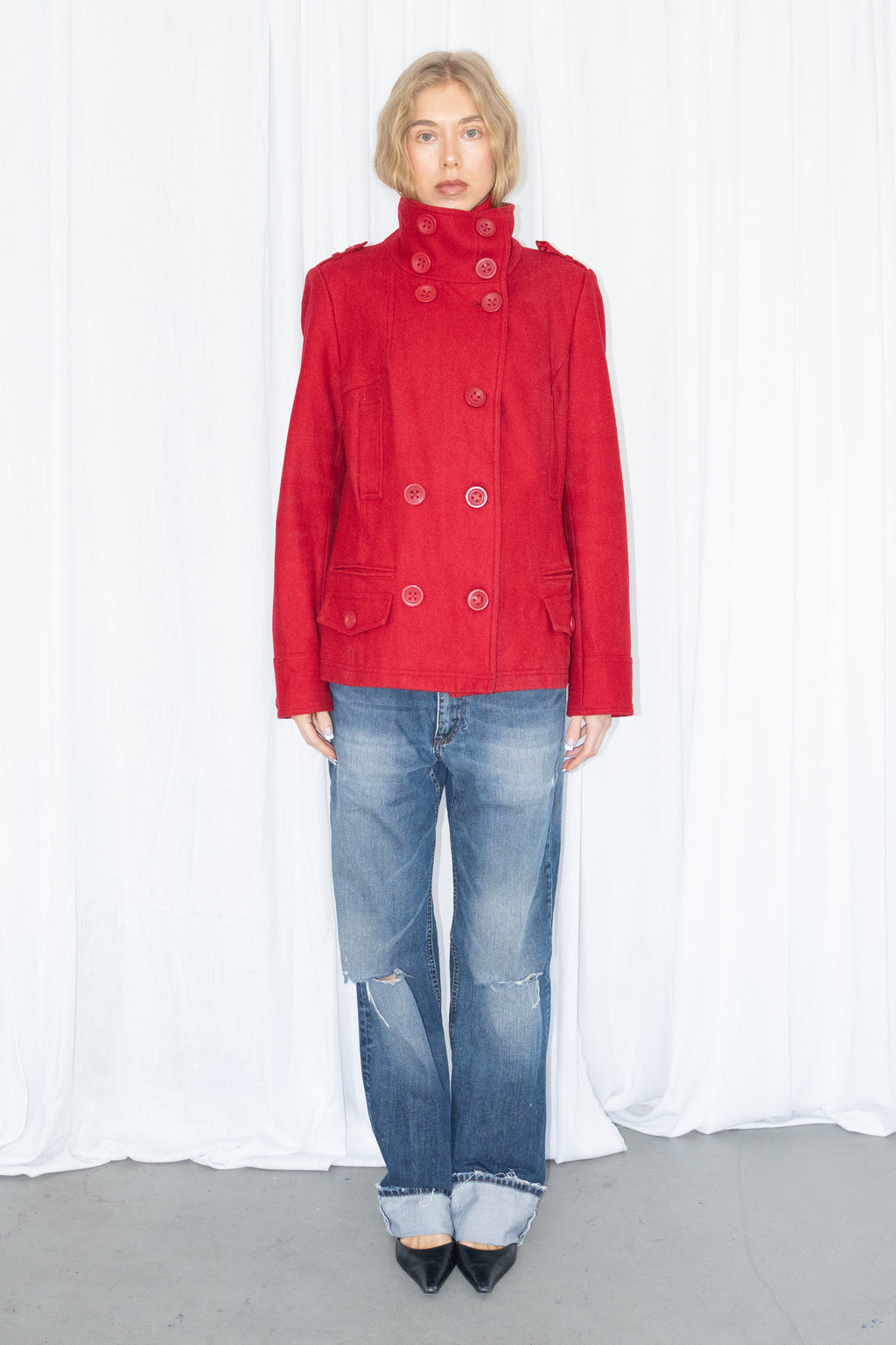 Wool Red Jacket - Size XXL