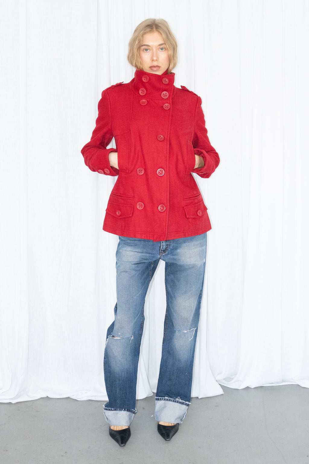 Wool Red Jacket - Size XXL
