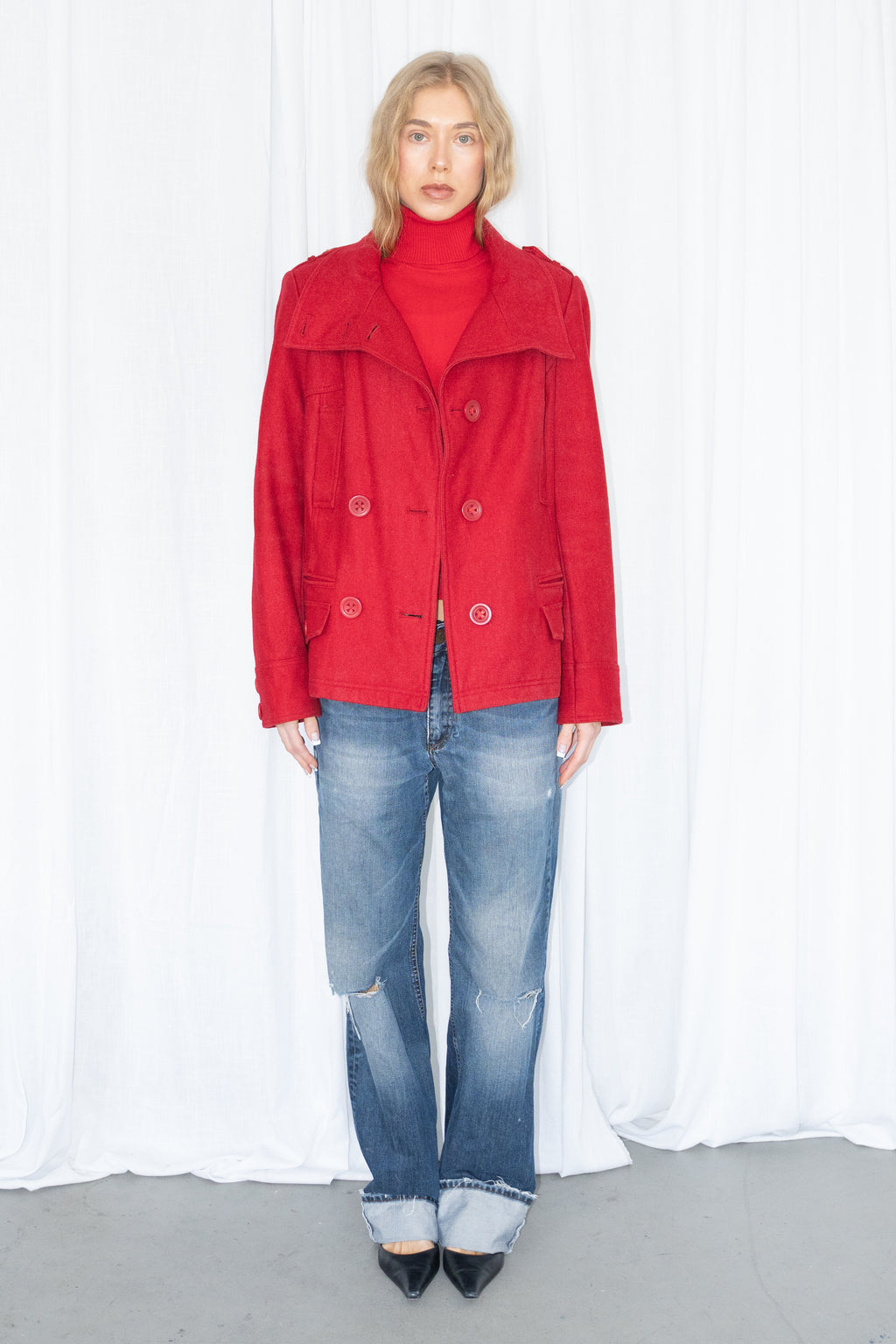 Wool Red Jacket - Size XXL