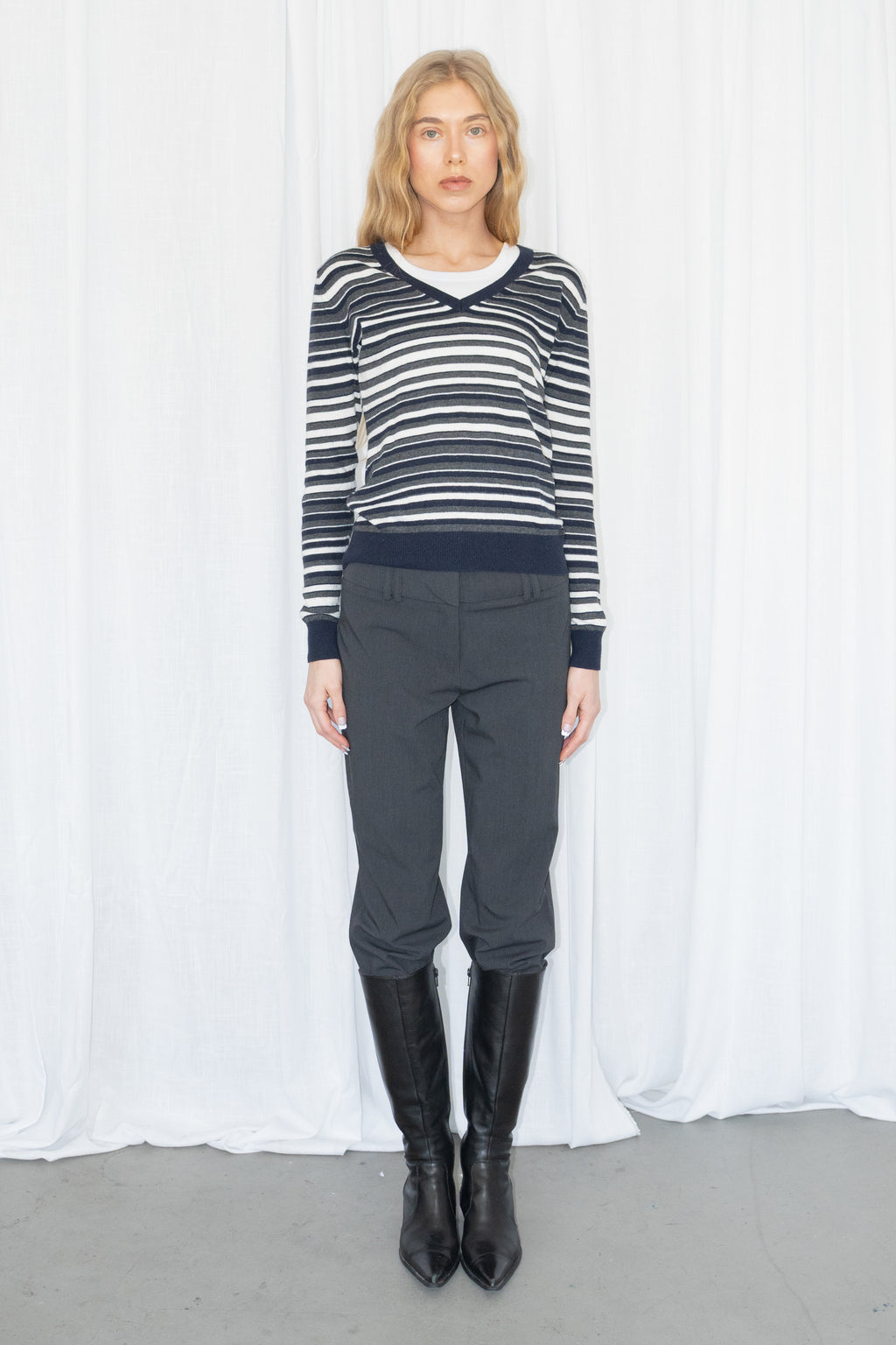 Cotton Cashmere Striped Sweater Tommy Hilfigher - Size S/M