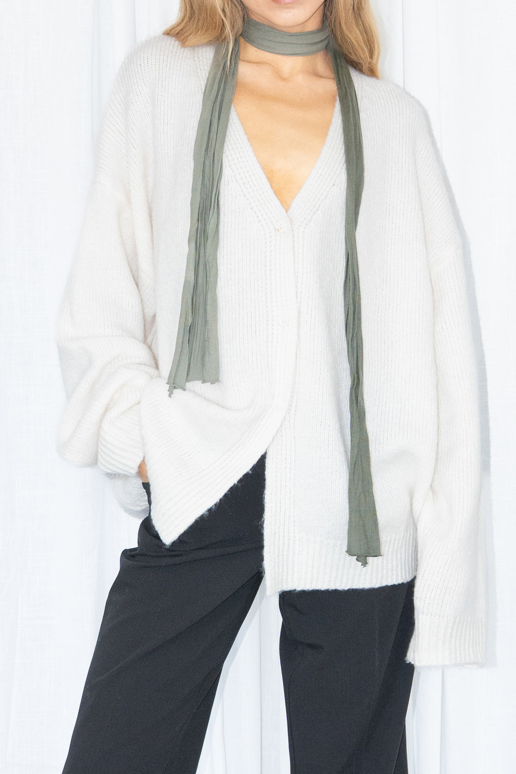 Off-White Oversized Knit Cardigan - Size L