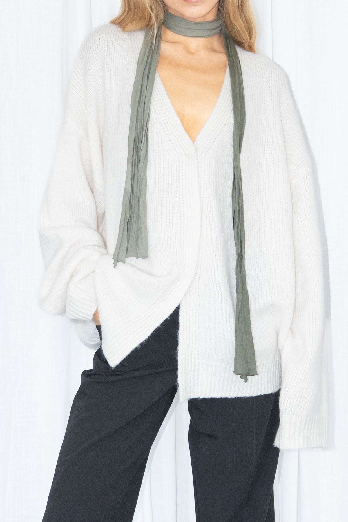 Off-White Oversized Knit Cardigan - Size L