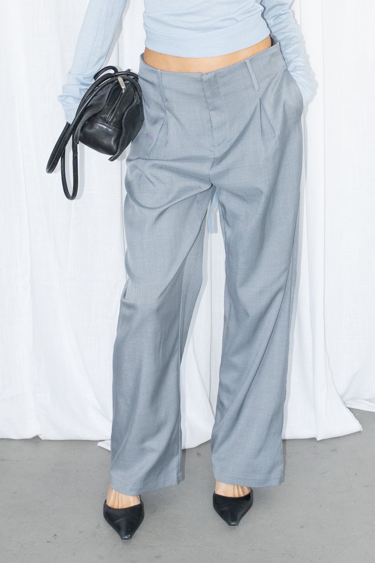 Light Grey Tailored Trousers - Size M