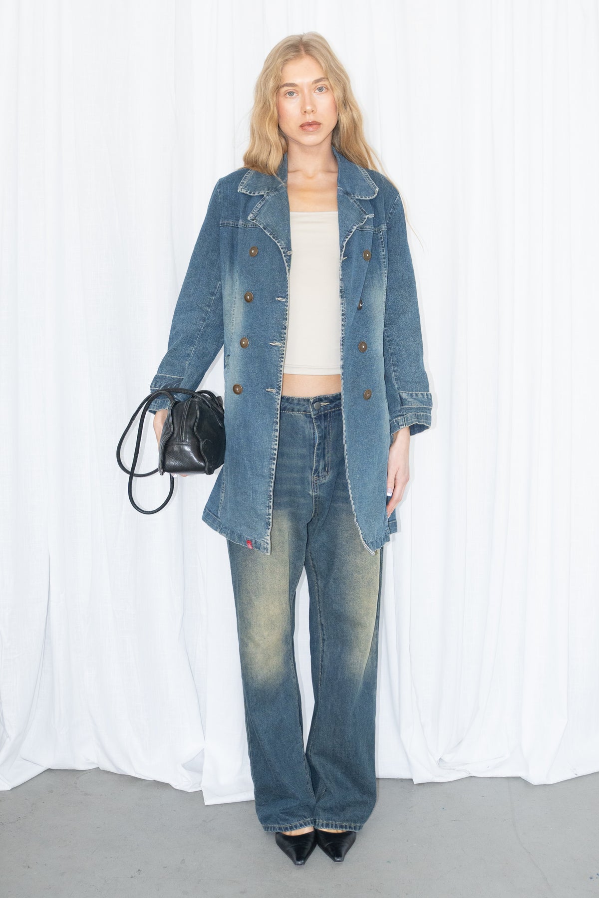 Denim Trench Jacket - Size M/L