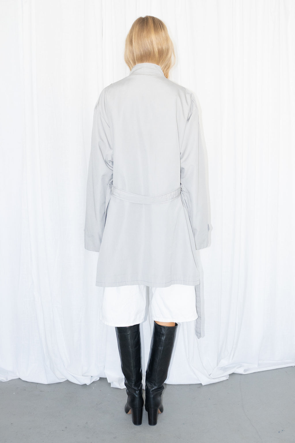 Grey Belted Trench Coat - Size XXL