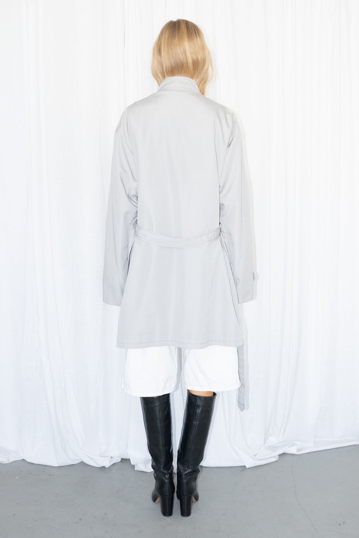 Grey Belted Trench Coat - Size XXL