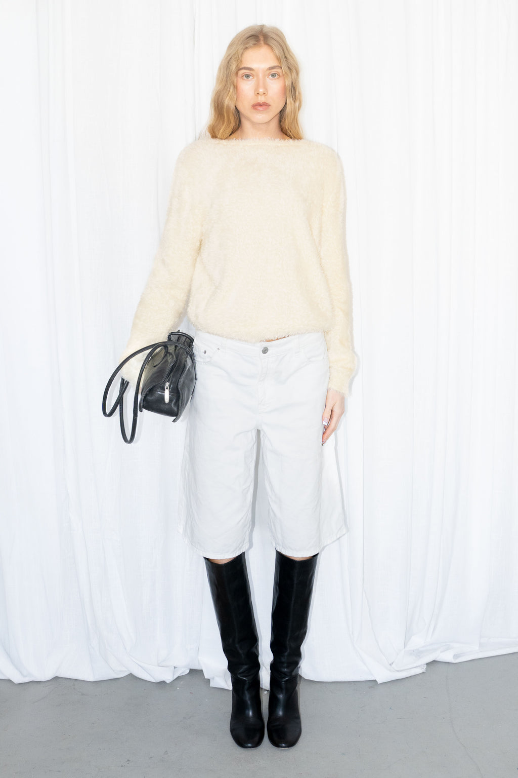Light Yellow Fluffy Cardian - Size L