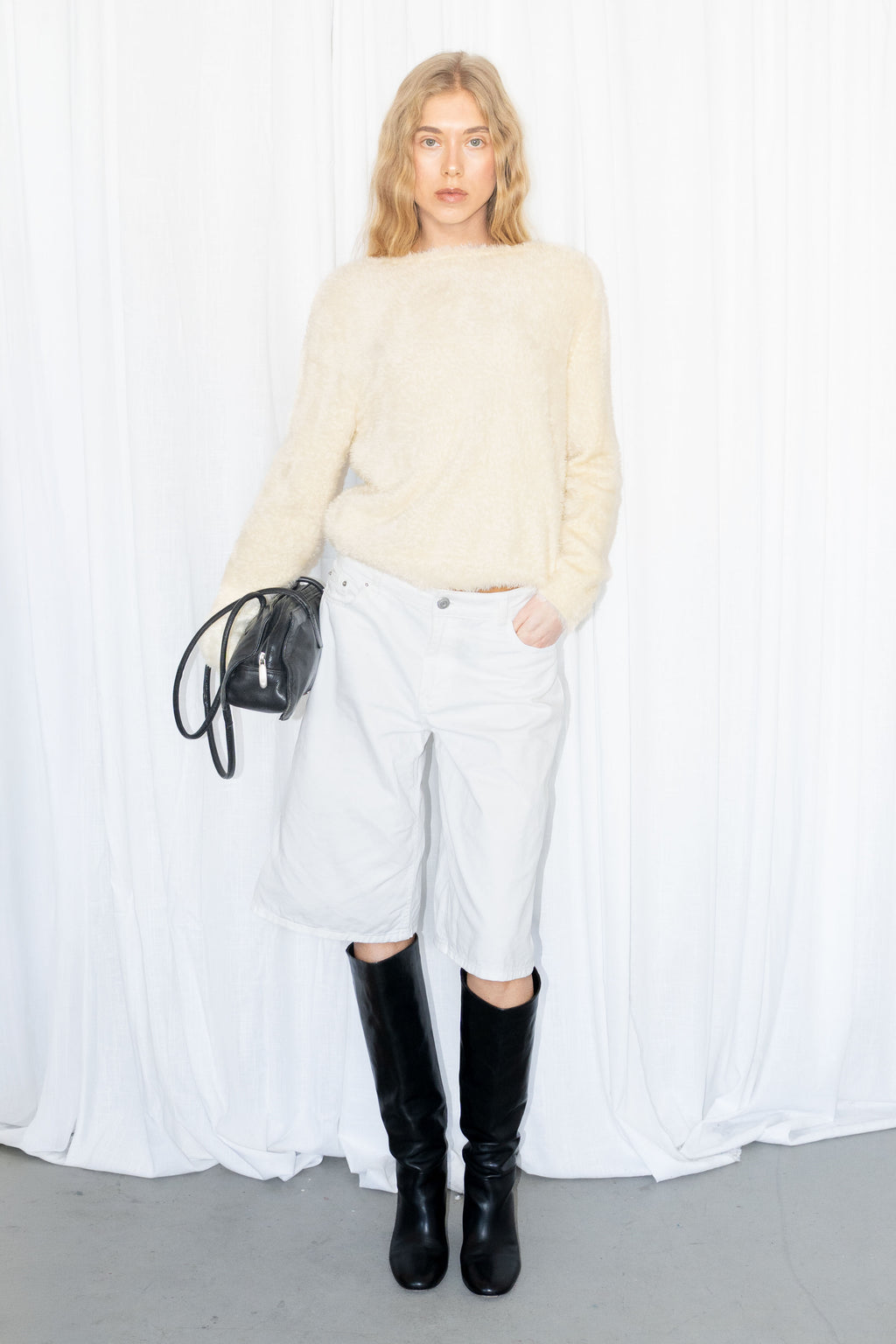 Light Yellow Fluffy Cardian - Size L