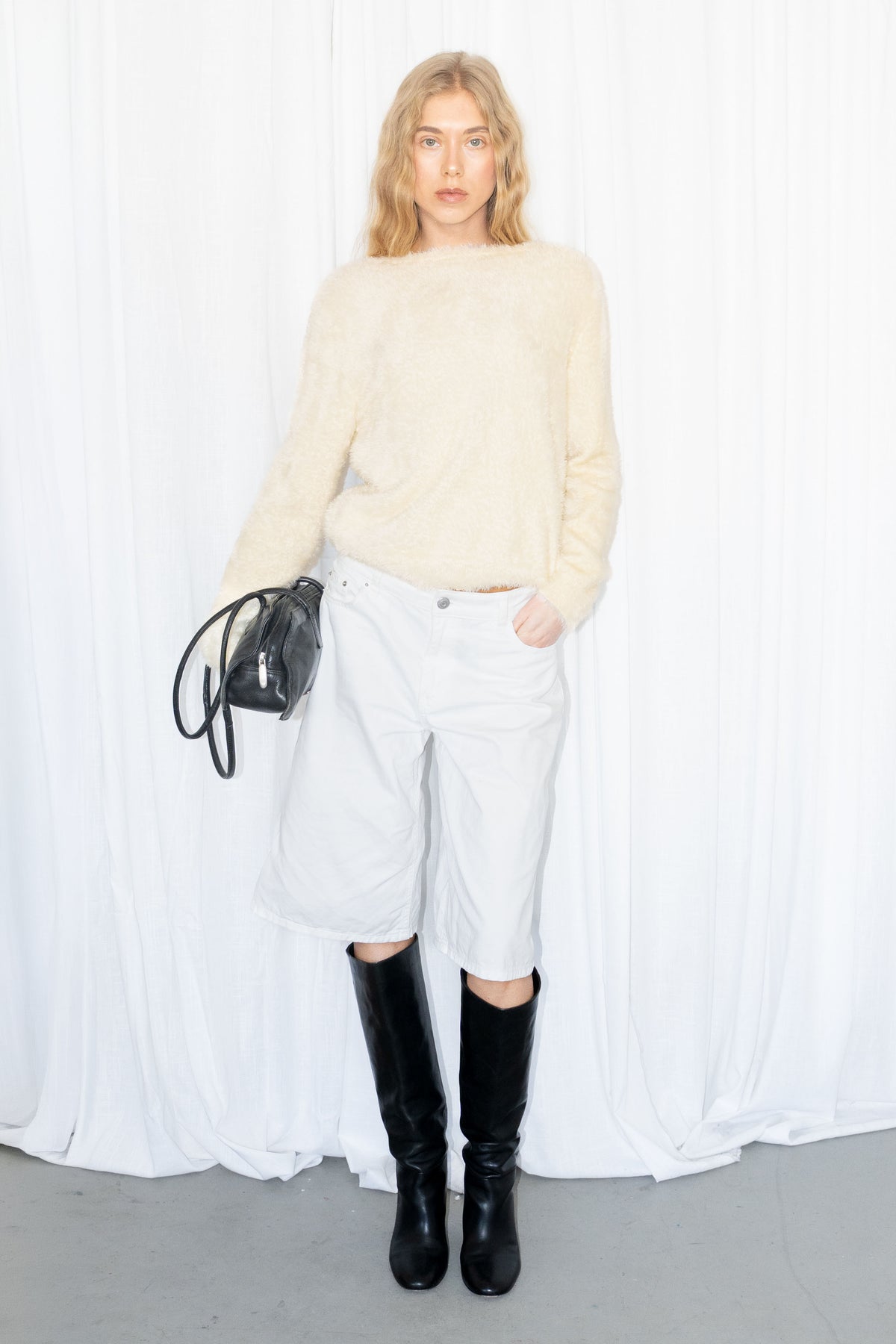Light Yellow Fluffy Cardian - Size L