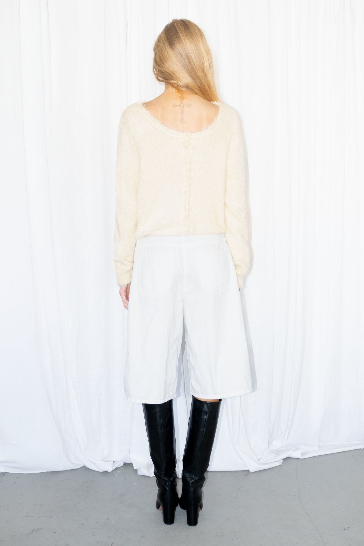 Light Yellow Fluffy Cardian - Size L