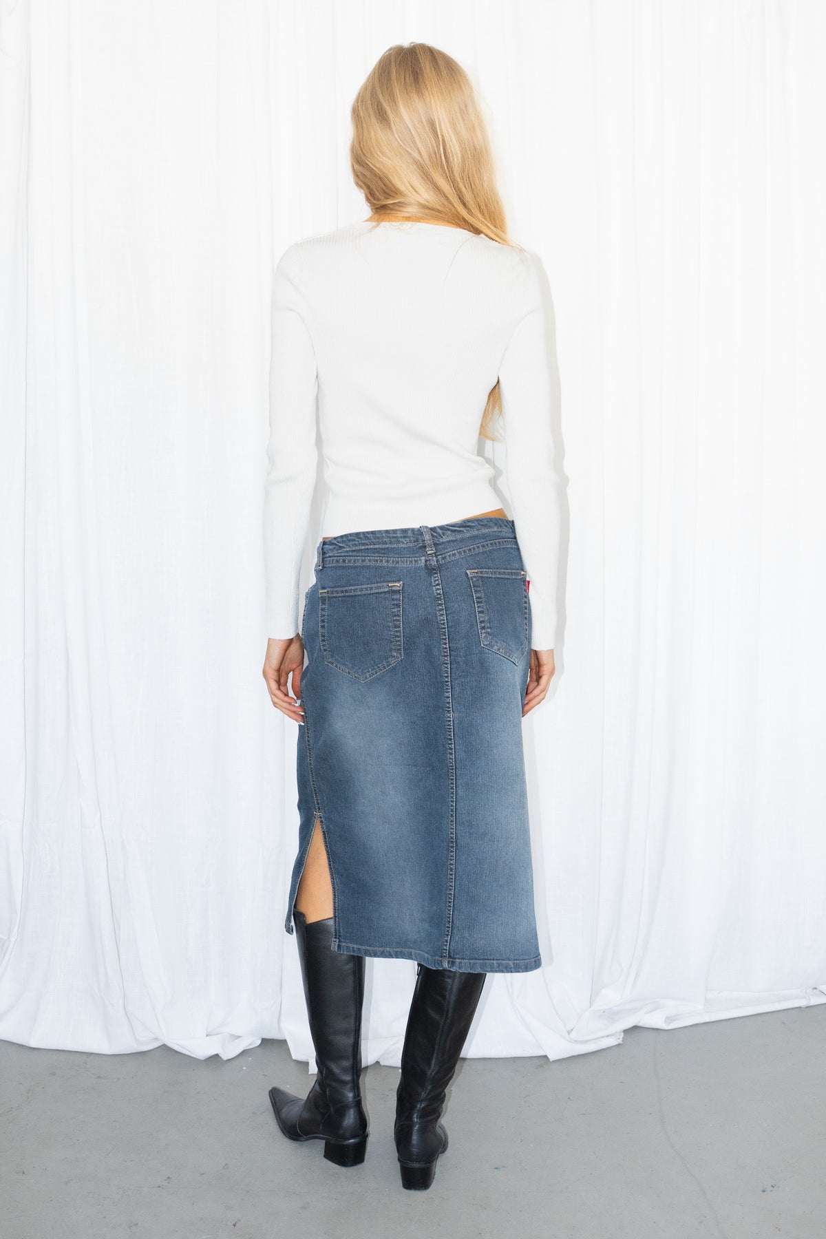 White Ribbed Top - Size S