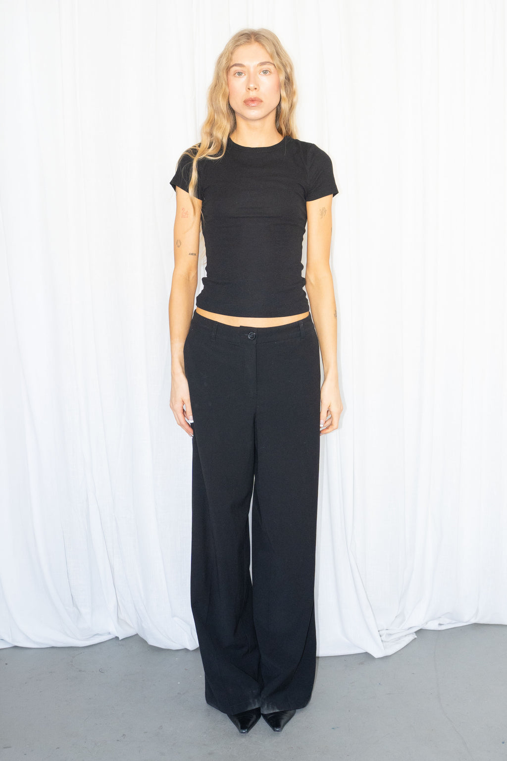 Black Tailored Trousers - Size M