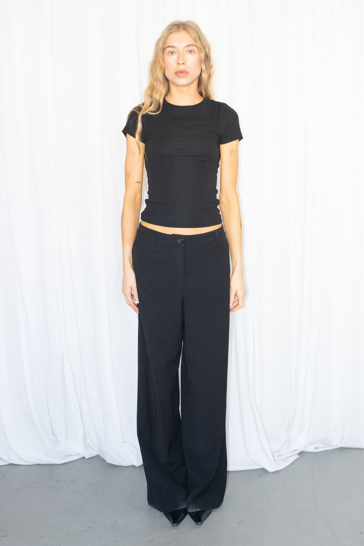 Black Tailored Trousers - Size M