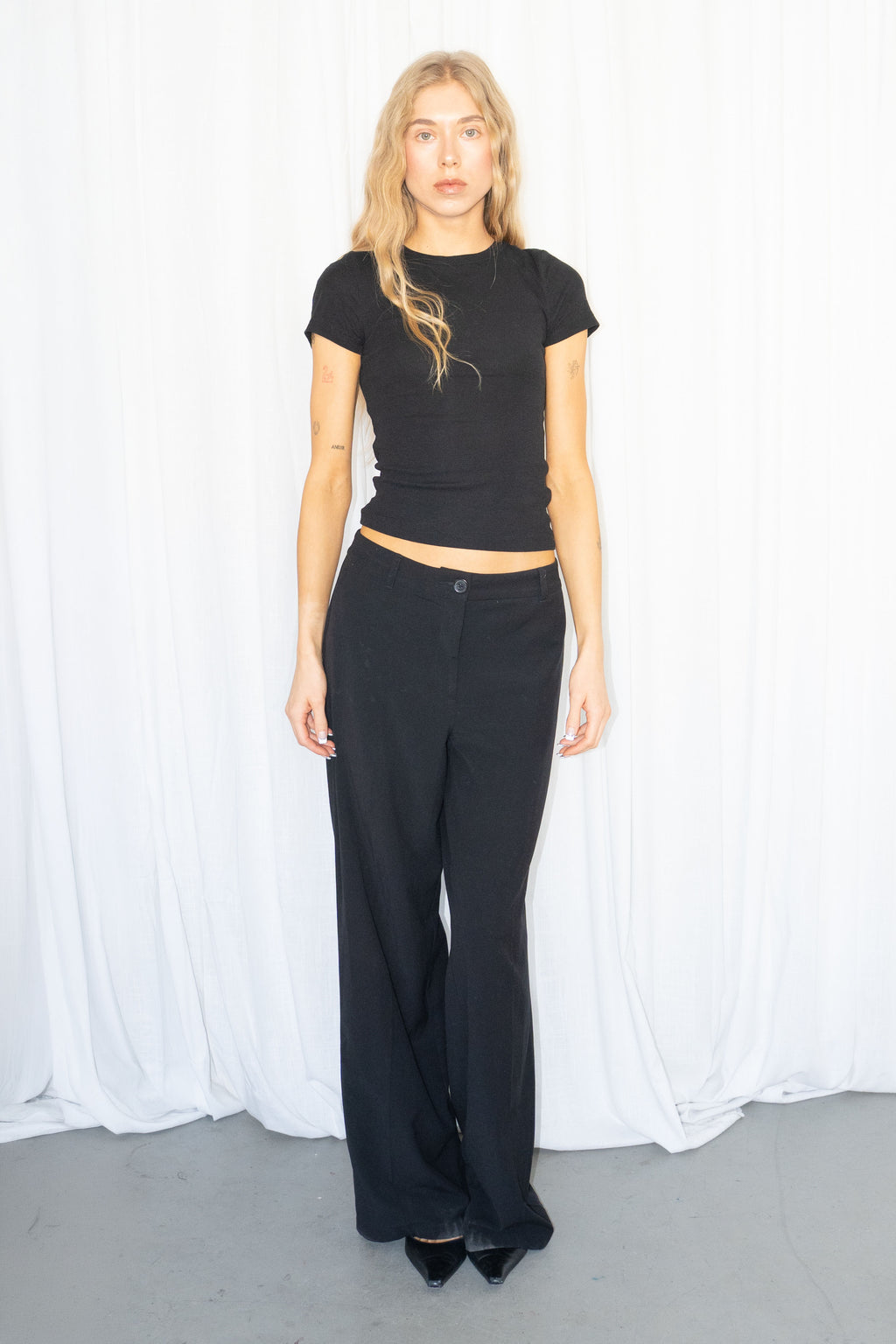 Black Tailored Trousers - Size M