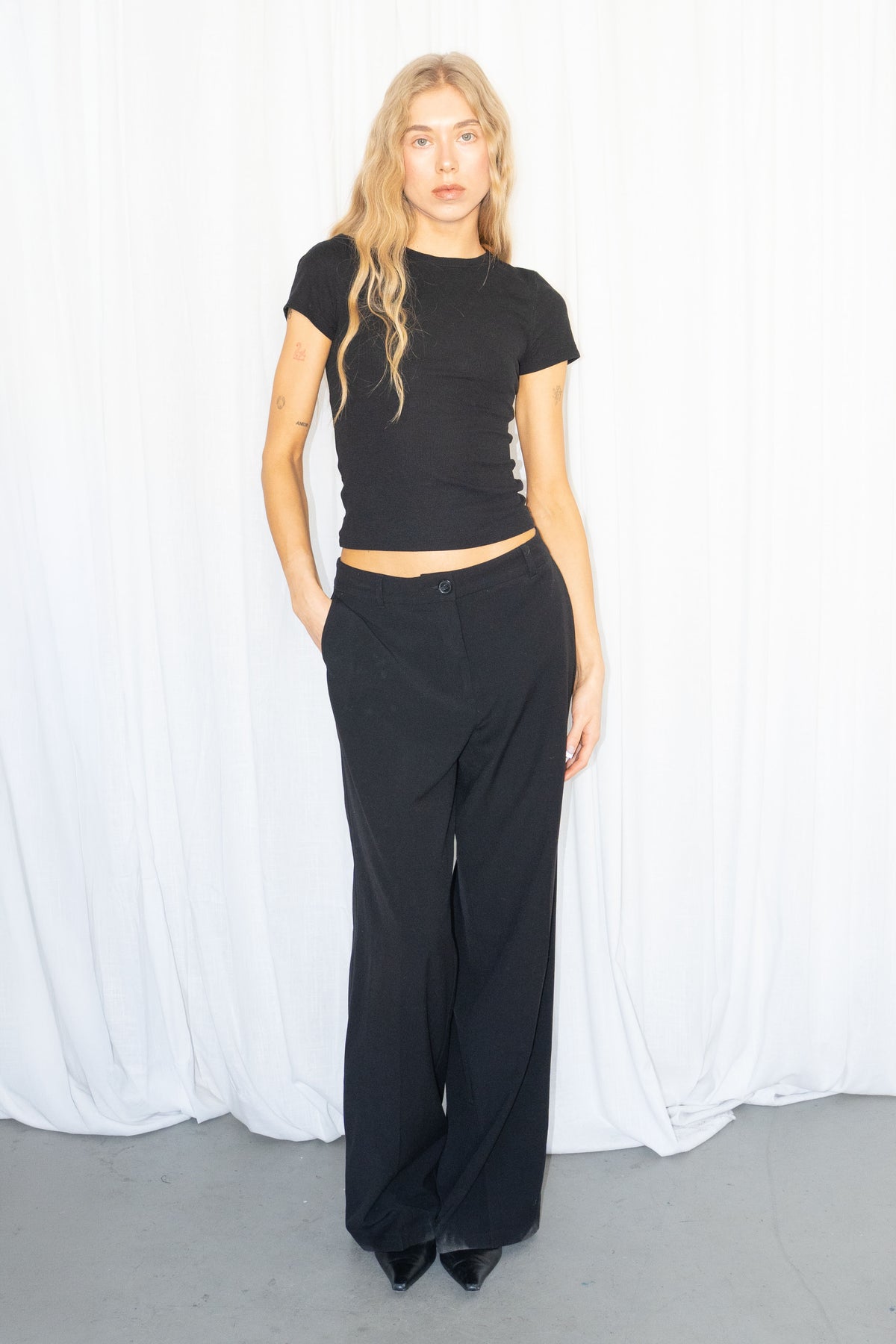 Black Tailored Trousers - Size M